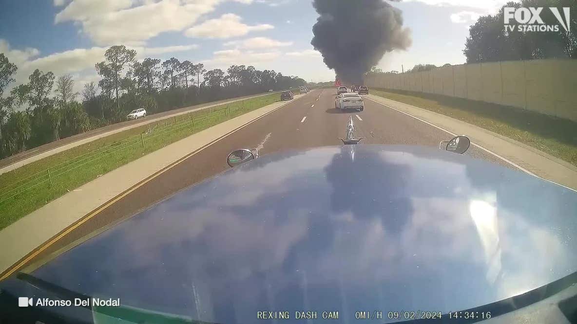 Florida plane crash video: Jet falls onto I-75